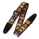 Levys 2'' Polyester Guitar Strap W Printed Design, Leather Ends, Tri-glide