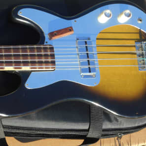 Very Cool Vintage Zim Gar EB1 Bass Guitar 1960s Sunburst Japan Teisco image 4