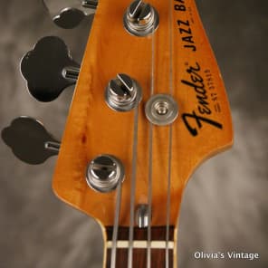 original 1977 Fender JAZZ BASS Sunburst w/GOLD pickguard image 3
