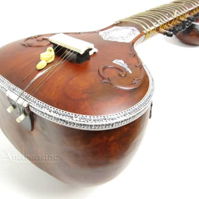 Includes: Left Hand Indian Banjira Full Size Sitar W/ Padded Case & Extra Strings & Mizrabs image 3
