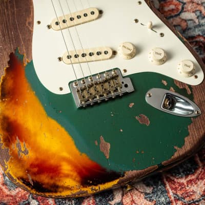 Fender ’57 Super Heavy Relic Strat - Faded Sherwood Green/Sunburst image 12