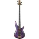 Ibanez SR Premium Series SR240 4-String Electric Bass Guitar, Figured Maple Panga Panga Top, Amethyst Purple Low Gloss