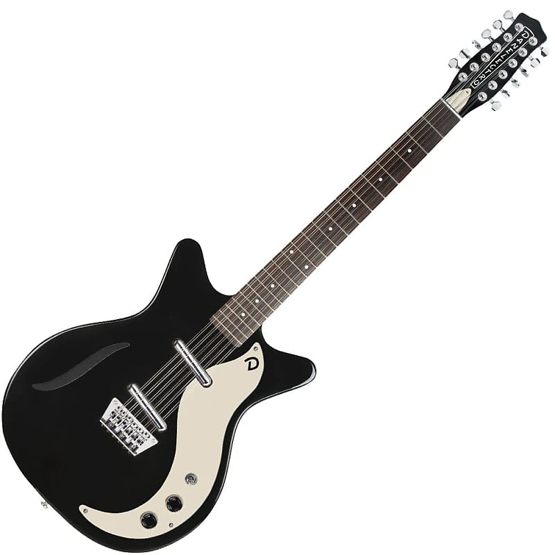 Danelectro D59V12 '59 VINTAGE 12 String Electric Guitar Black image 1