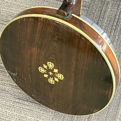 Iida 223 Masterclone 5 string banjo 1970's bow tie flat head trap door with hard case image 10