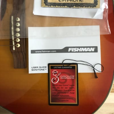 Epiphone Hummingbird Pro Acoustic Guitar Faded Cherry Sunburst  with Fishman Rare Earth Goose Neck Mic and HSC image 21