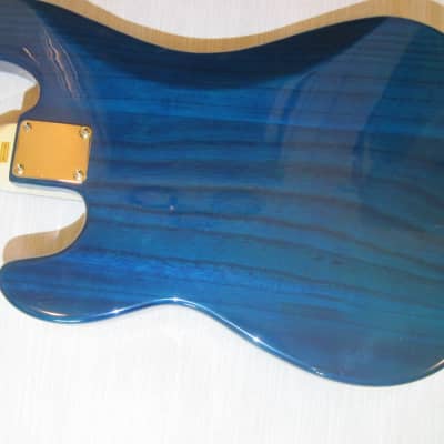 Jay Turser JTB-400 QMT Blue 2002- Trans Blue P Bass Light! --FINAL-- image 14