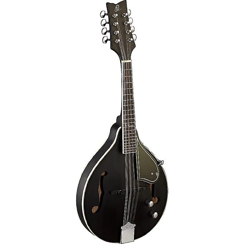 Ortega Guitars RMAE40SBK A-Style Mandolin in Satin Black w/ Gig Bag image 1