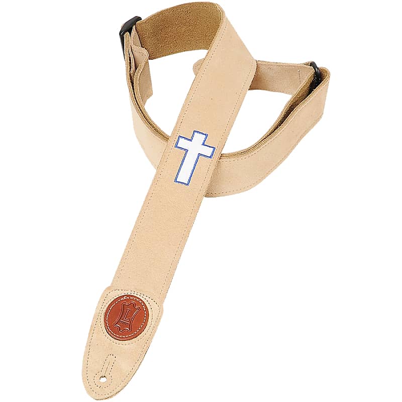 Levys MSS7HC Banana 2-inch Suede Strap w/ Embroidered Holy Cross image 1