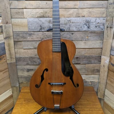 Very Rare 1939 Kay Violin Head Fiddleneck Archtop Acoustic Guitar w/ case(needs neck reset) image 10