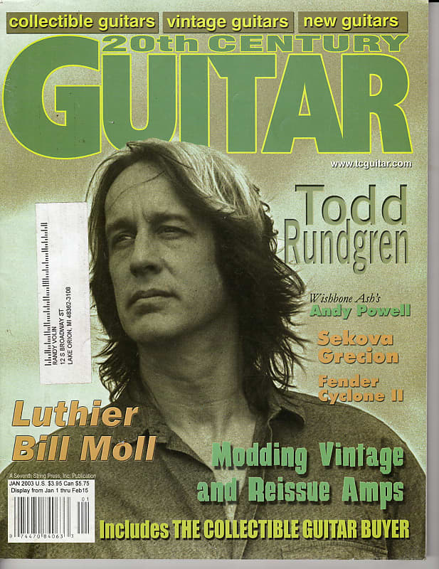 20th Century Guitar Magazine Todd Rundgren Bill Moll Wishbone | Reverb