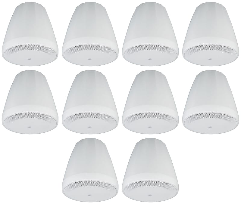 (10) JBL Control 64P/T 4&quot; 30w Commercial 70v Hanging Pendant Speakers C64P/T-WH  			