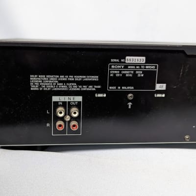 SONY ソニー　カセットデッキ　TC-WR545 CASSETTE DECK Sony TC-WR545 Dual / Double Cassette Tape Deck Stereo