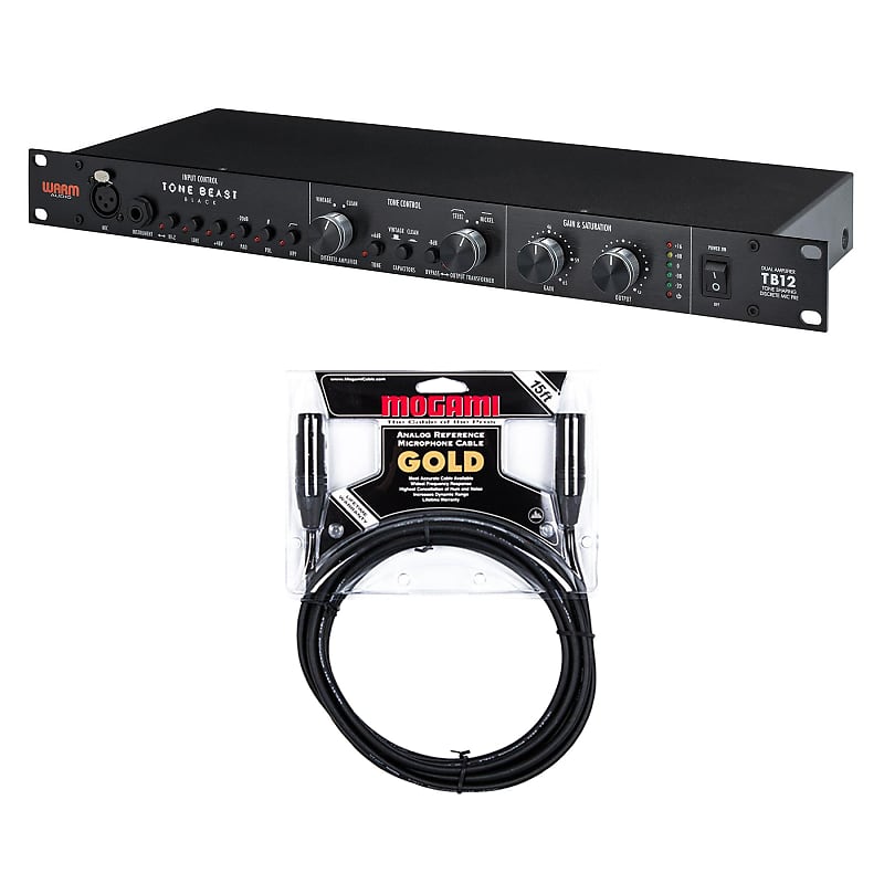 Warm Audio TB12 Tone Beast Black Preamp Bundle with Mogami Gold Studio XLR Cable image 1