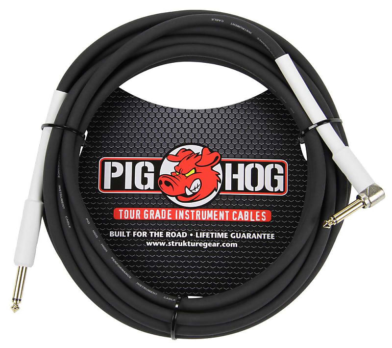 Pig Hog 18.5' 8mm Straight / Angle Instrument Cable Black PH186R