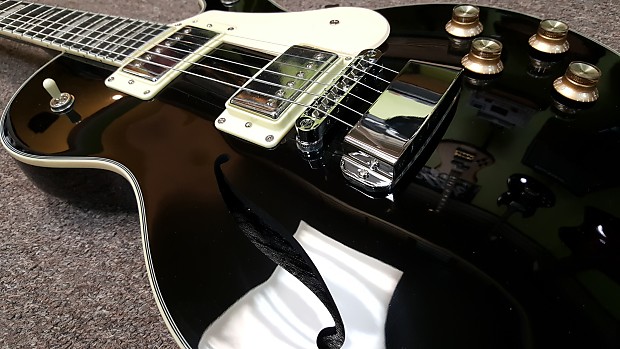 Hagstrom Swede F Mahogany electric guitar with F-hole Black Gloss image 1