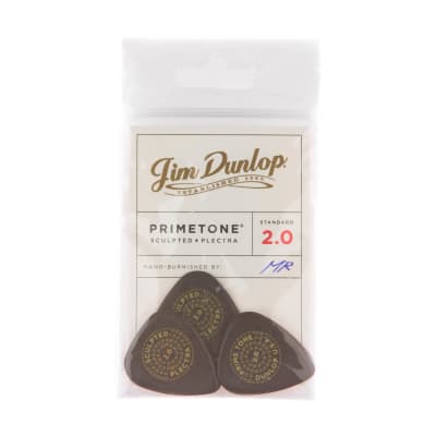 Dunlop 511P2.0 Primetone Standard Sculpted Plectra Smooth Guitar Picks 2.0mm Players Pack of 3 image 3