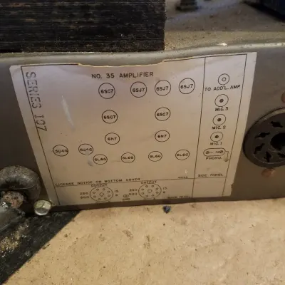 Stromberg-Carlson AU35 AU-35 Tube PA Amp Pre Mixer 30 Watts Mono HUGE 1950s - Grey Steel image 12