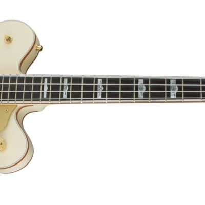 GRETSCH - G6136B-TP Tom Petersson Signature Falcon 4-String Bass with Cadillac Tailpiece  RumbleTron Pickup  Aged White Lacquer - 2414404805 image 4