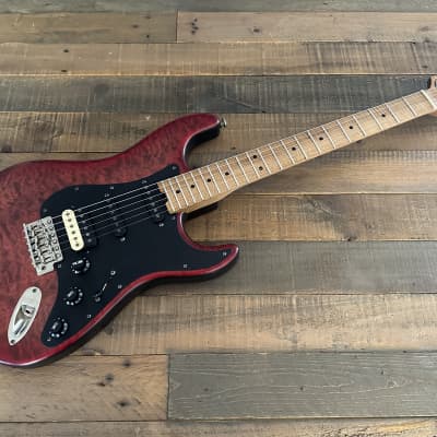 Luxxtone Choppa S with Quilted Maple Top in Crimson Burst - Matte Poly Geode! image 3