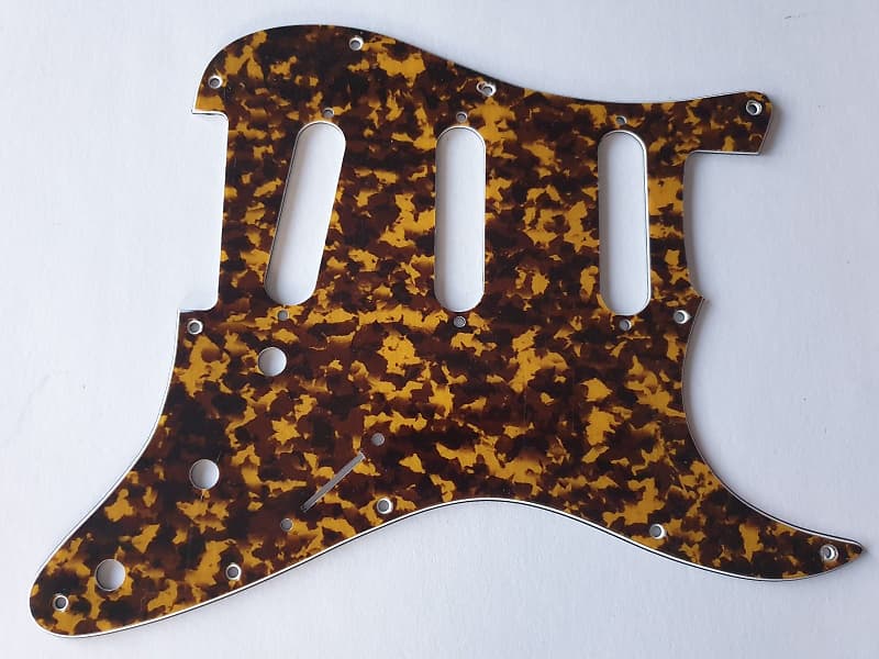 4ply stratocaster guitar standard pickguard yellow brown Reverb