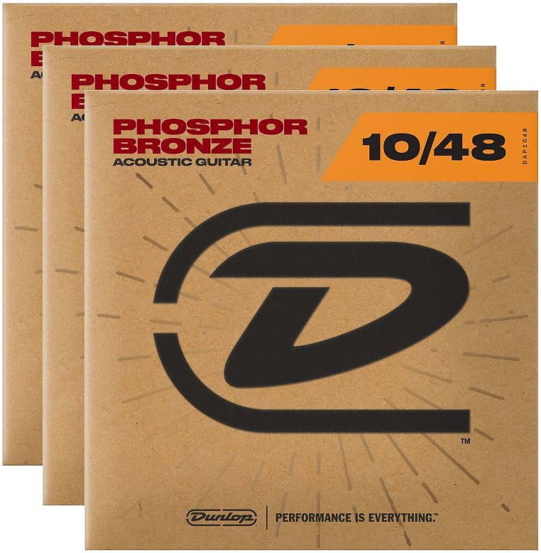 Dunlop Strings - Phos Bronze Extra Light 10-48 - 3 Pack + Free Shipping! image 1