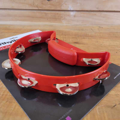 Rhythm Tech Solo Tambourine - Red with Nickel Jingles image 2