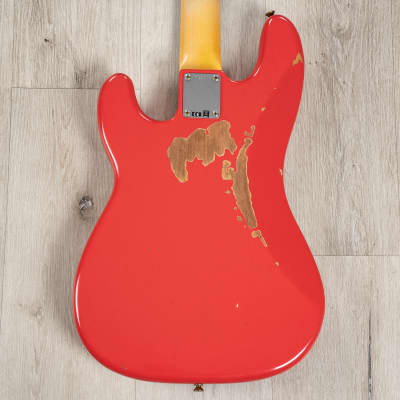 Fender Custom Shop Pino Palladino Precision Bass, Fiesta Red over Desert Sand image 4