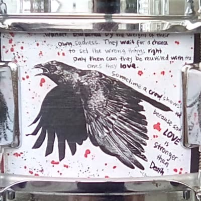 Assaulted Battery MURDER OF CROW 14" snare w/The Crow themed custom graphix image 2