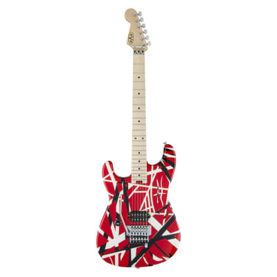Used EVH Striped Series Left Handed Electric Guitar - Red/Black/White image 2