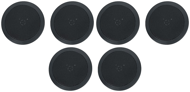 6 Rockville HC55-16 Black 5.25&quot; 300 Watt In-Ceiling Home Theater Speakers 16 Ohm  			