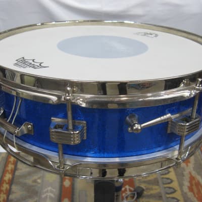 Ludwig 4x14 Down Beat Snare Drum (Lot12312-9293) 1964 - Blue Sparkle image 3