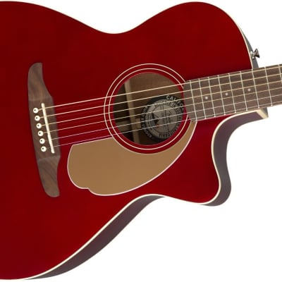Fender Newporter Player in Electric Acoustic Guitar in Candy Apple Red with Walnut Fretboard image 4