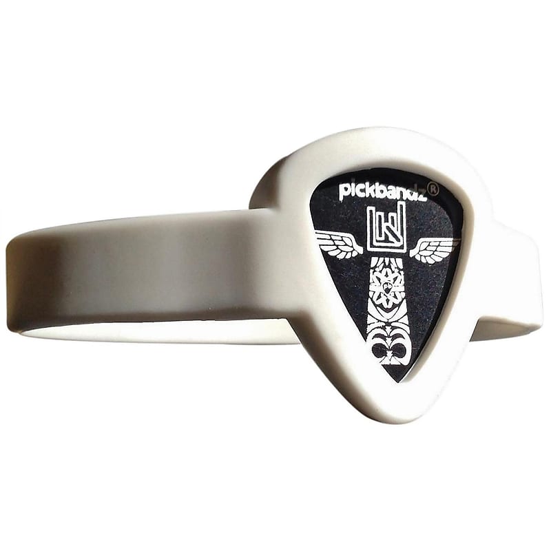 Pickbandz Wristband Guitar Pick Holder Bracelet, Ghost White, Adult M/L image 1
