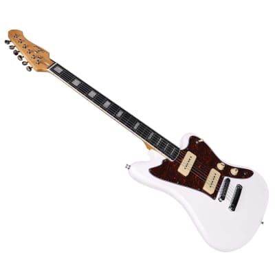 Artist Grungemaster White Electric Guitar w/ P90 Pickups & Tweed Case image 5
