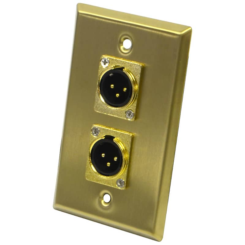 Seismic Audio - Gold Stainless Steel Wall Plate - Dual XLR Male Connectors image 1