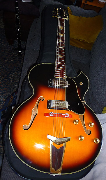 Aria Diamond Set Neck 1362-g Jazz Box 1969 Black/Gold