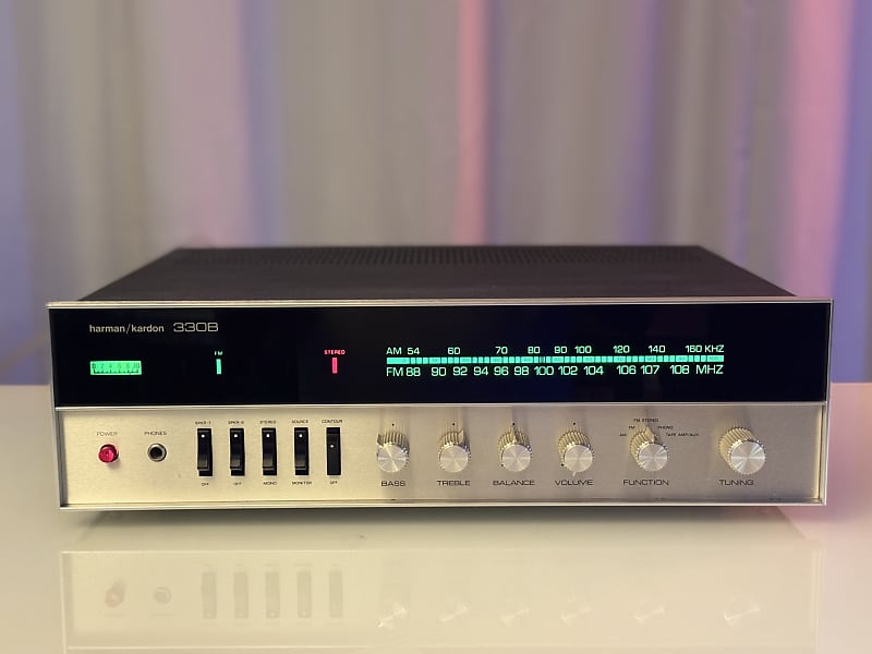 Vintage Harman Kardon 330B AM/FM Stereo Solid State Receiver - Serviced + Cleaned + LED  			
