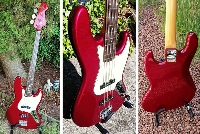 GrassRoots by ESP Jazz Bass G-JB-55R - Candy Apple Red Korea