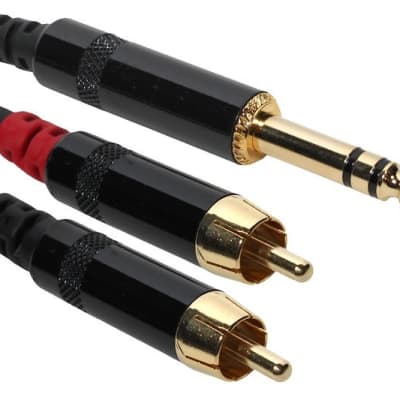 SuperFlex GOLD Y Patch Cable, (2) RCA to TRS - 10' Length SFP-Y10RT image 1