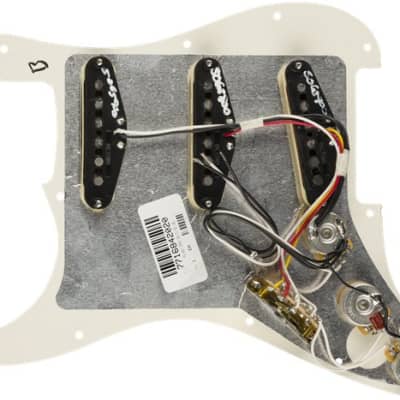 Fender Pre-Wired Strat Pickguard, Tex-Mex SSS, Parchment 11 Hole PG WBW image 3