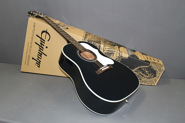 Epiphone Masterbilt AJ45ME LTD ED Black White Advanced Jumbo Ac El Guitar