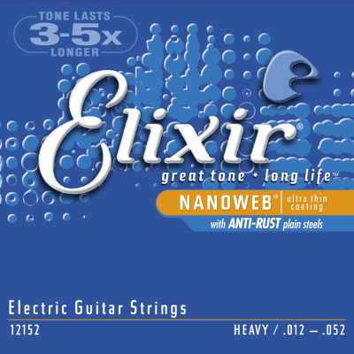 Elixir 12152 Nanoweb Electric Heavy Gauge 12-52 Guitar Strings image 1