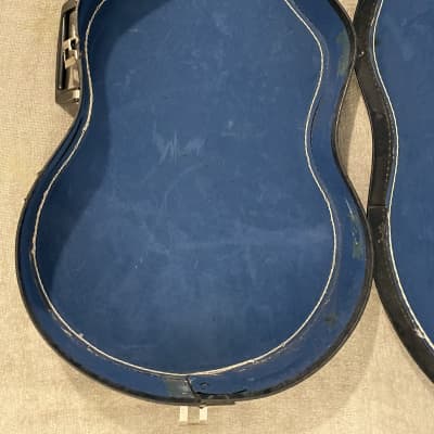 Original Vintage 60’s-70’s Harmony Rebel Acoustic Electric Guitar Case / Case Only Black Faux Ostrich w Blue Interior image 11