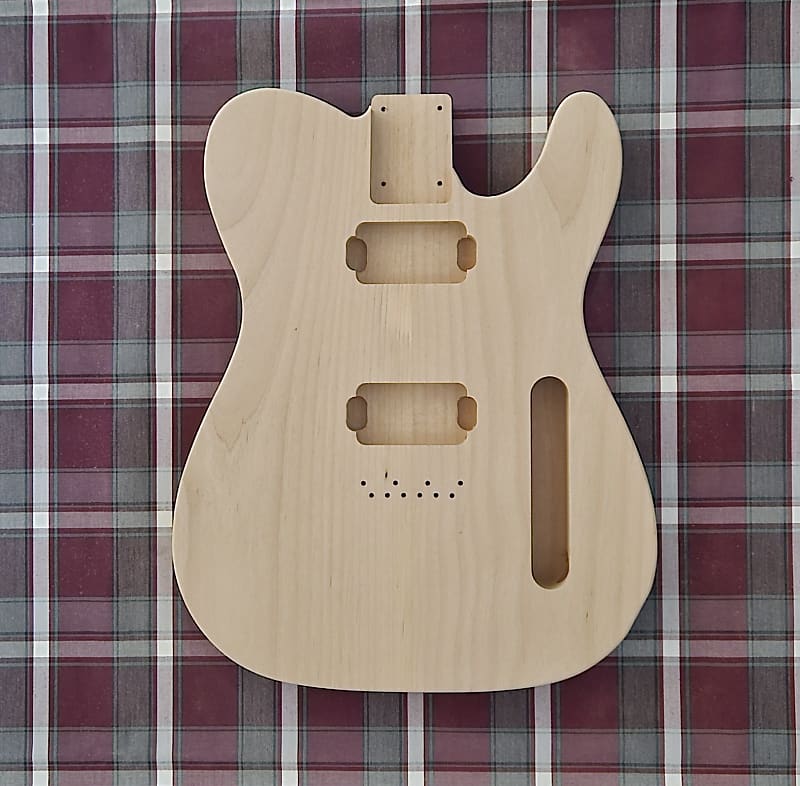 Woodtech Routing - 2 pc Alder - Double Humbucker Telecaster Body - Unfinished image 1