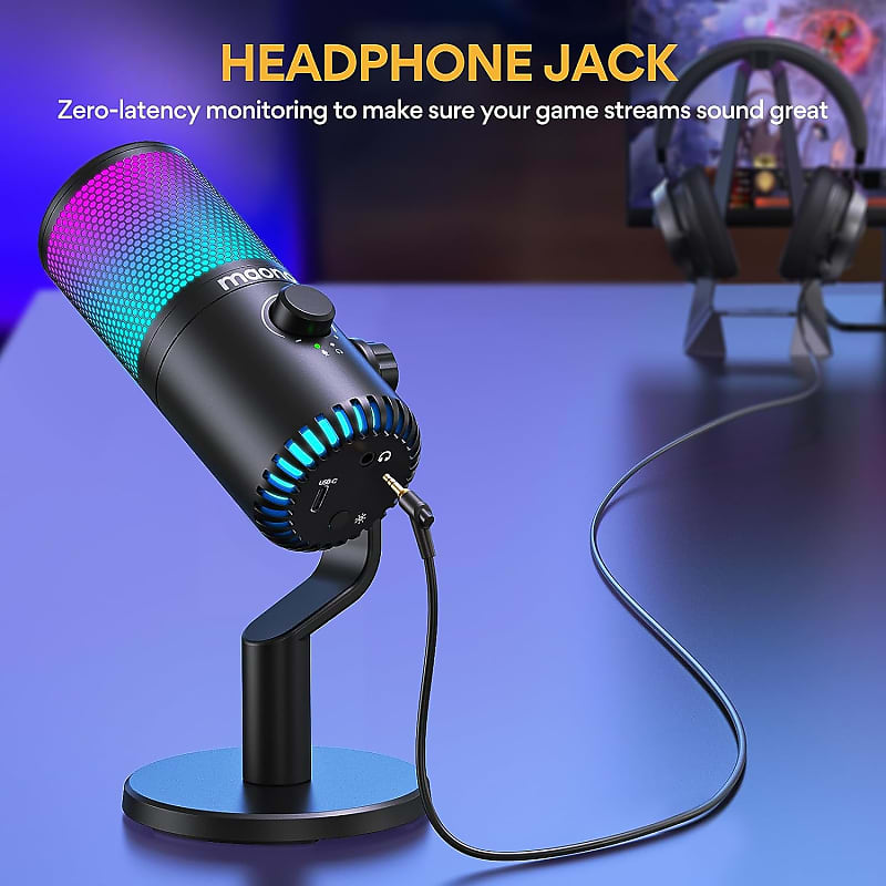 Donner Gaming Microphone with RGB, Computer Microphone 96Hz/24-bit High  Sampling Rate, USB Microphone for PC PS4 MAC Streaming Podcast, Condenser