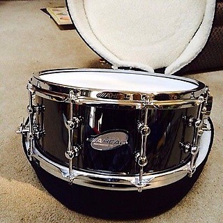 Ahead Black Chrome on Brass  - Black Beauty style Snare Drum image 1