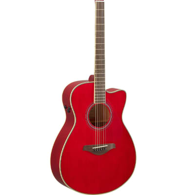 Yamaha FSC-TA TransAcoustic Cutaway Concert Acoustic Electric Guitar, Ruby Red image 2