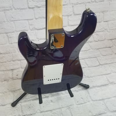 Eleca CGT-1-P Strat Style Electric Guitar - Purple Black image 4