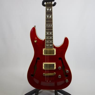Schecter Diamond Series C/SH-1 Cherry Red Hollow-Body Electric Guitar (Used) WITH CASE image 1