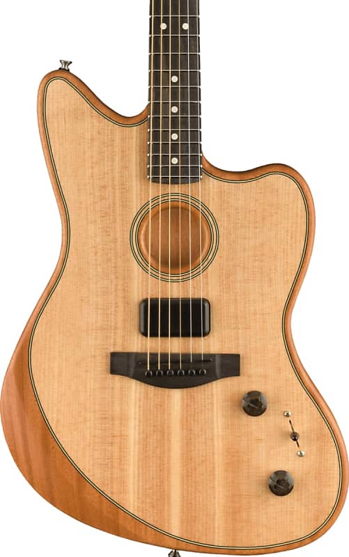 Fender American Acoustasonic Jazzmaster Acoustic Electric Guitar Natural, Ebony Fingerboard image 1